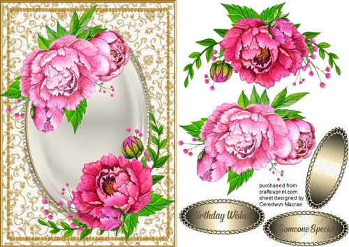 Beautiful Pink Bliss in a Gold Frame 