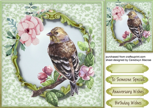 Bird and Bloom on a Branch
