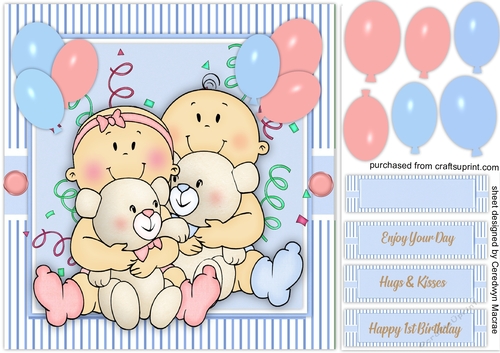 Boy and Girl Twins 1st Birthdfay