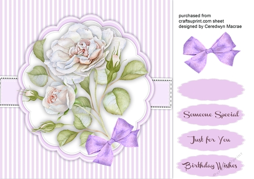 Beautiful Roses on a Scalloped Mat 