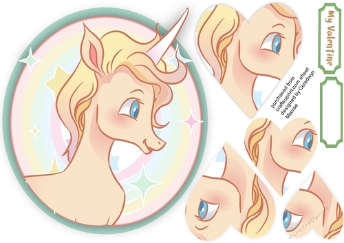 Lovely Unicorn Pyramid heart topper