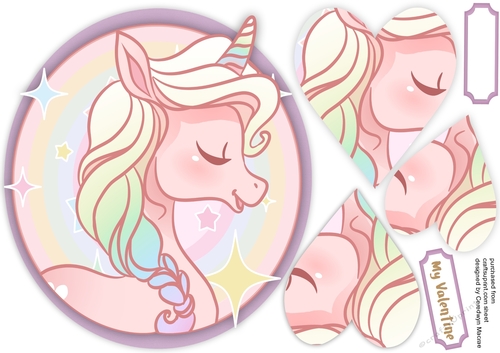 Lovely Unicorn Pyramid heart topper 2