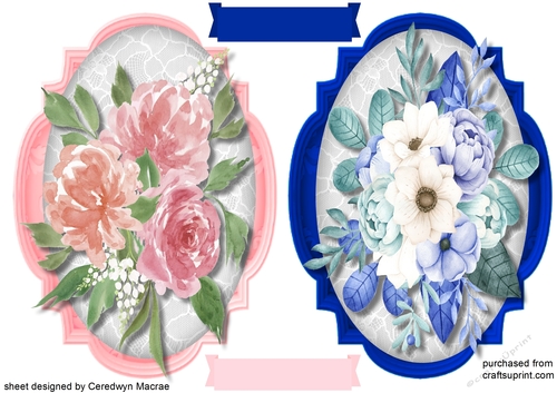 Water Coloured Roses on lace  3
