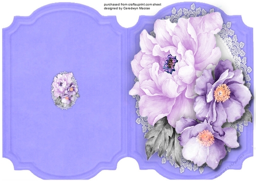 Print, Cut and Fold Beautiful Lilac Roses