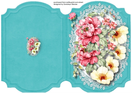 Print, Cut and Fold Beautiful Pink and Cream  Roses