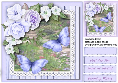 Apple Blossom and Lilac Butterflys 