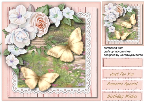 Apple Blossom and golden Butterflys 