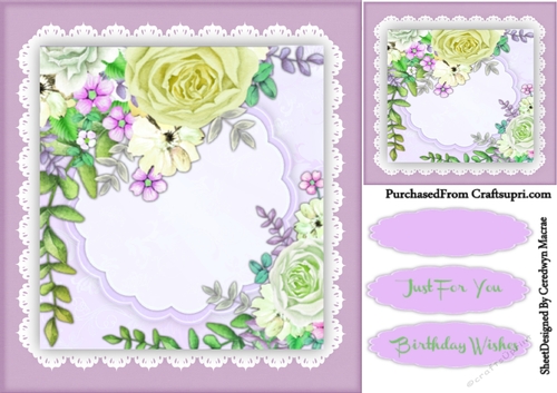 Beautiful Corner Flowers on lace 1