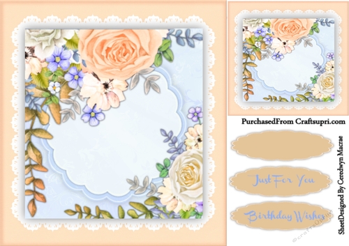 Beautiful Corner Flowers on lace 2