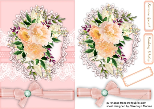 Peach Peonys with  Ribbon Bow 