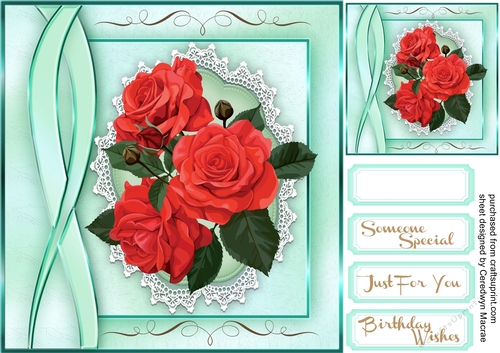 Vintage Red  Roses 6
