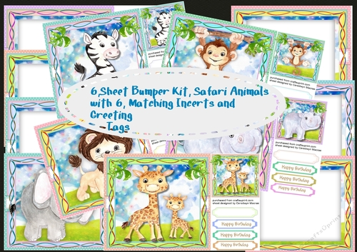 8x8 Bumper Kit , Safari Ani,als with matching Incerts  