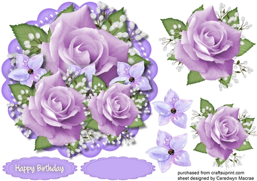 Lilac Roses and Babys Breath  2
