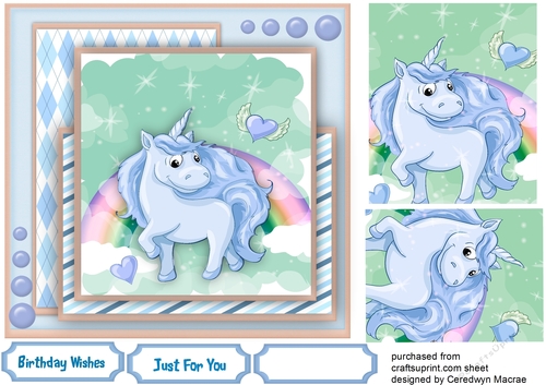 Adorable Blue Unicorn 
