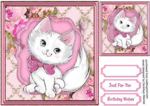 Beautiful Tiddles  in a Pink Bow 