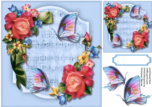 Beautiful Rosey Posry and Butterflys