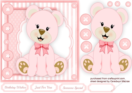 Cutie Pie Pink  Bear