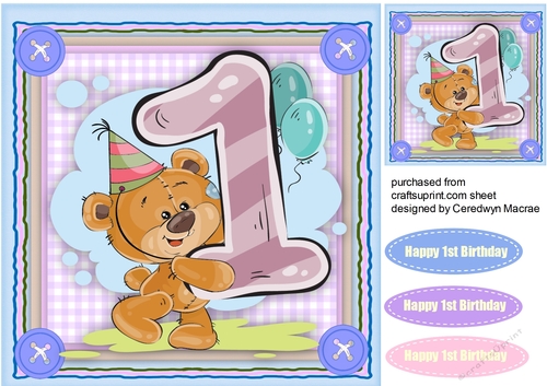 Cute Teds 1st Birthday