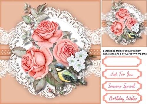 PinkRoses on lace 