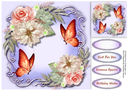 Beautiful Butterflys and Vintage Roses 