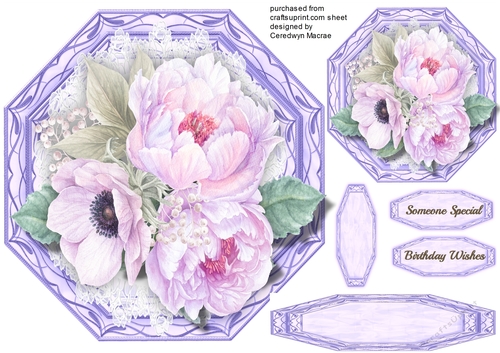 Beautiful Nocturne Roses on a Octagonal Mat