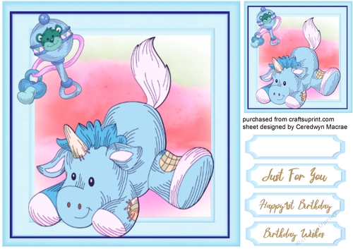 Cute Aqua  Baby Unicorn  4