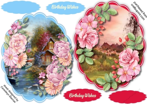 2 lovely Scalloped Scene Toppers