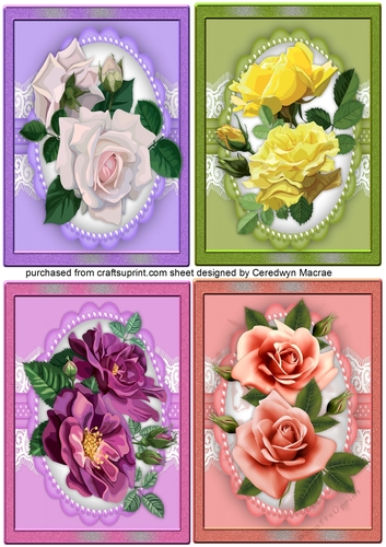 4 lovely Scalloped Rose Toppers
