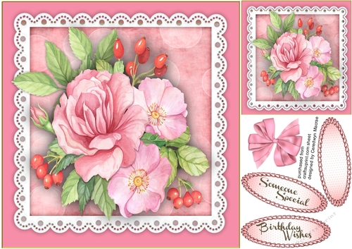 Beautiful French roses and berrys 