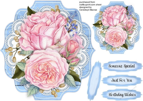 Beautiful French roses on a wood mat 