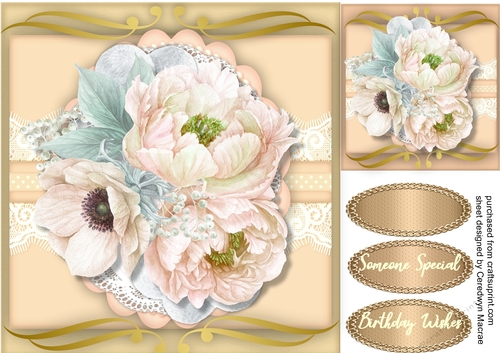 Beautiful  Cream Peonys  on lace 