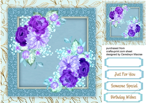Aqua and Lilac Roses  
