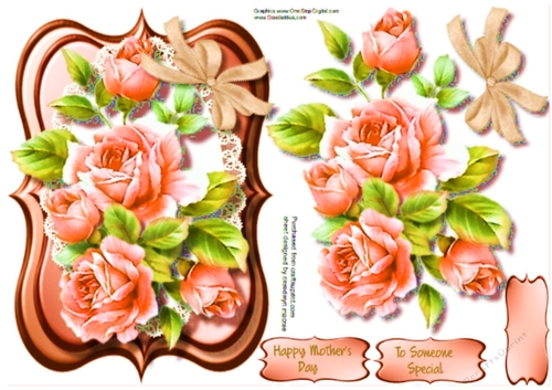 Beautiful Blush Roses on a Bracket Mat 