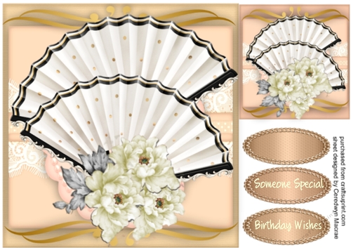Cream Roses and Fans 