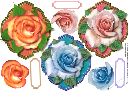 3 lovely Shaped  Rose Toppers 
