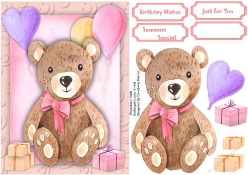 Lovely Teddy Pink with presents 