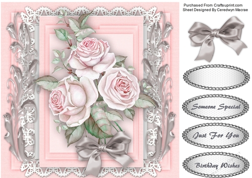 Beautiful FrenchRoses on Butterfly lace 