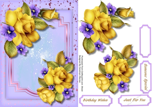 Yellow Roses and Violets 