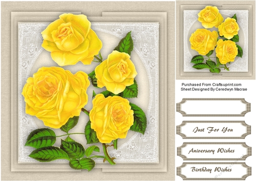 Yellow Roses and Vintage Lace 