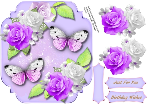 Butterflys and Llilac Roses  