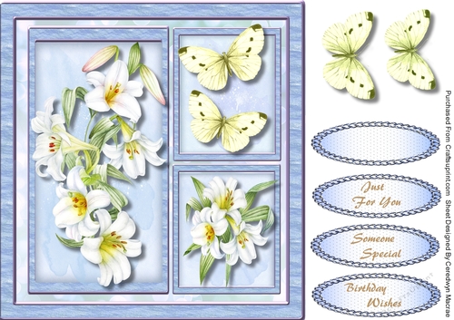 White Lillies and Butterflys 