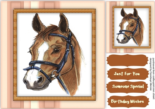 Stunning Water coloured Horses Head 
