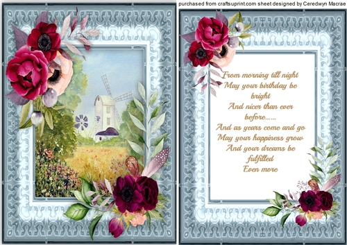 A5 Boho Flowers wityh Verse