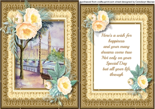 A5 Cream Roses and Verse