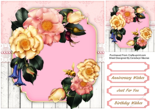 Beautiful Roses on a Shaped Mat