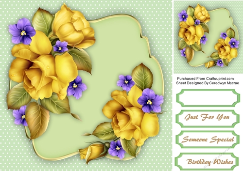 Yellow Roses and Violets 