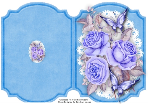 Print, Cut and Fold ,Blue Roses 