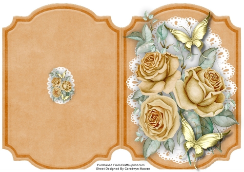 Print, Cut and Fold Coffee  Roses 