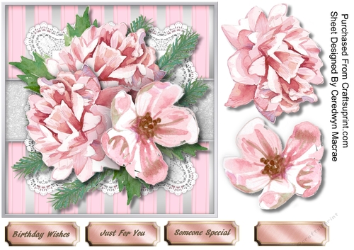 Beautiful Water Coloured Pink Roses 