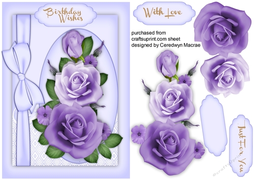 Beautiful Lilac Roses with Bow 